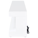 Mallory TV Stand Fireplace Console Bluetooth Speaker White High Gloss