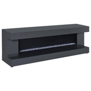 Tampa Furniture Outlet - Coaster - Mallory TV Stand Fireplace Console Bluetooth Speaker Grey High Gloss - 701823