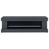 Mallory TV Stand Fireplace Console Bluetooth Speaker Grey High Gloss