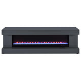 Mallory TV Stand Fireplace Console Bluetooth Speaker Grey High Gloss