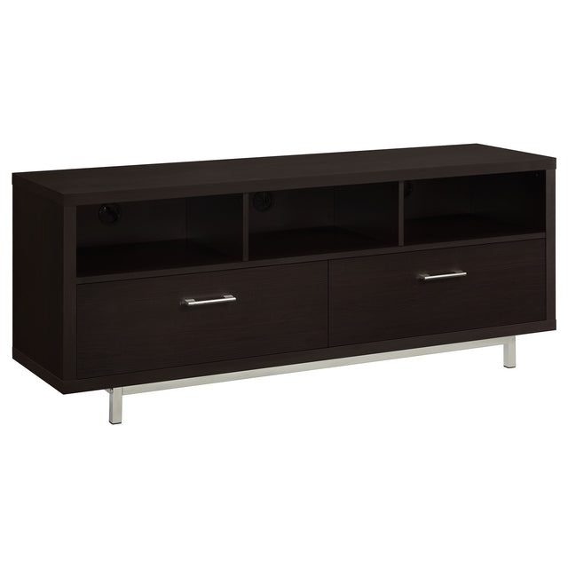 Tampa Furniture Outlet - Coaster - Casey 2-drawer Engineered Wood 60-inch TV Stand Cappuccino - 701973