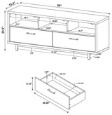 Casey 2-drawer Engineered Wood 60-inch TV Stand Cappuccino - Tampa Furniture Outlet