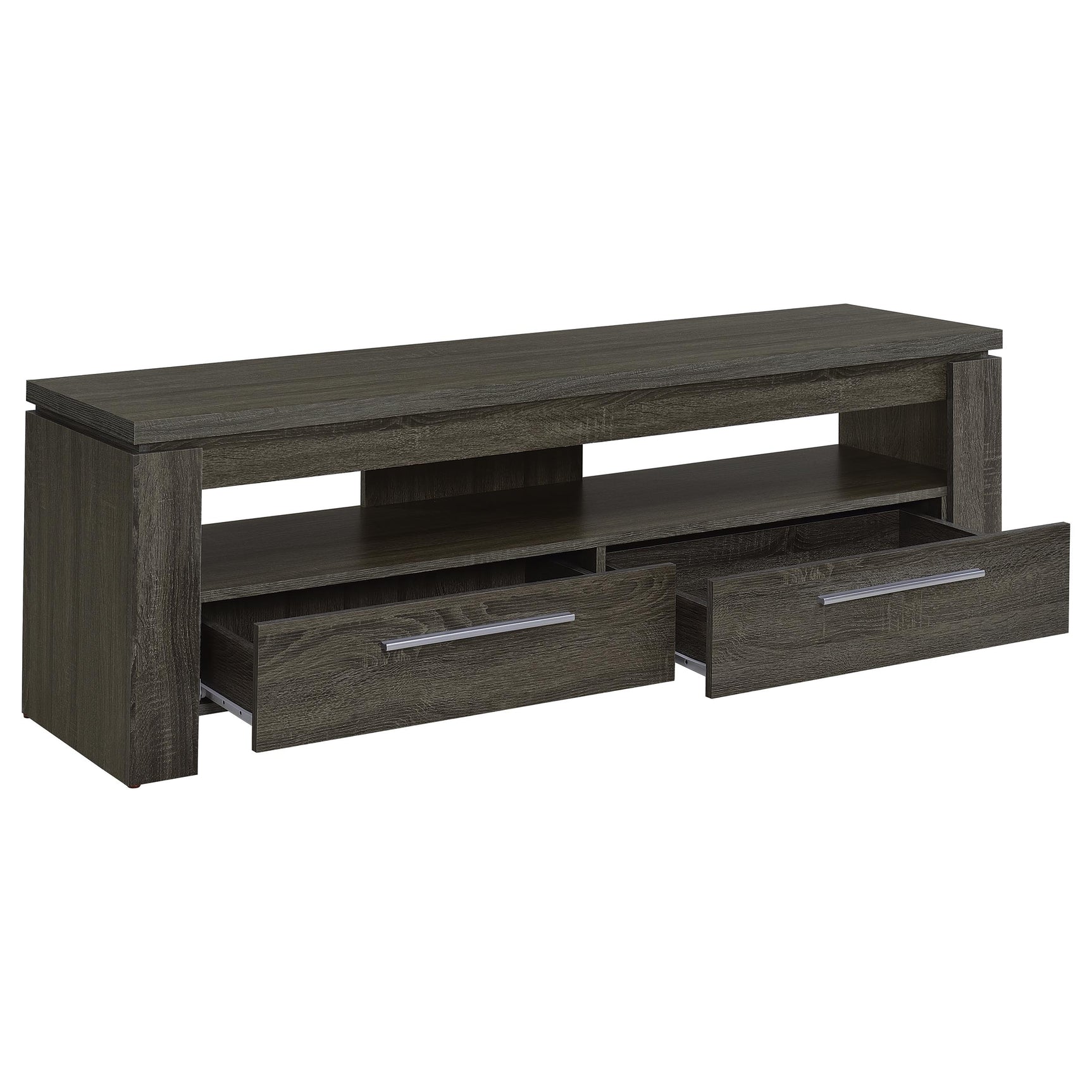 Elkton 2-drawer Engineered Wood 59-inch TV Stand Weathered Grey - Tampa Furniture Outlet