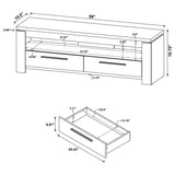 Elkton 2-drawer Engineered Wood 59-inch TV Stand Weathered Grey - Tampa Furniture Outlet