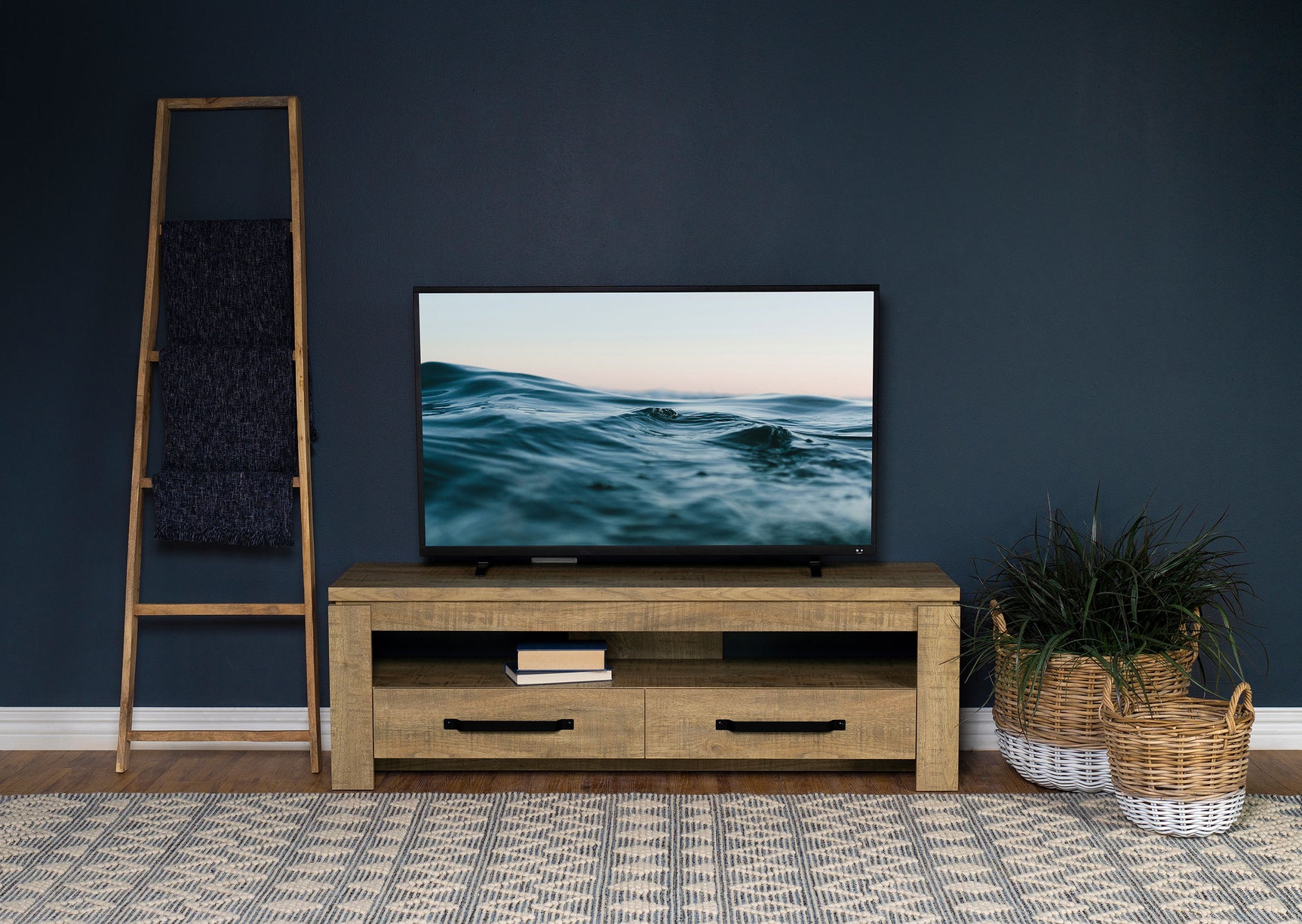 Elkton 2-drawer Engineered Wood 59-inch TV Stand Mango - Tampa Furniture Outlet