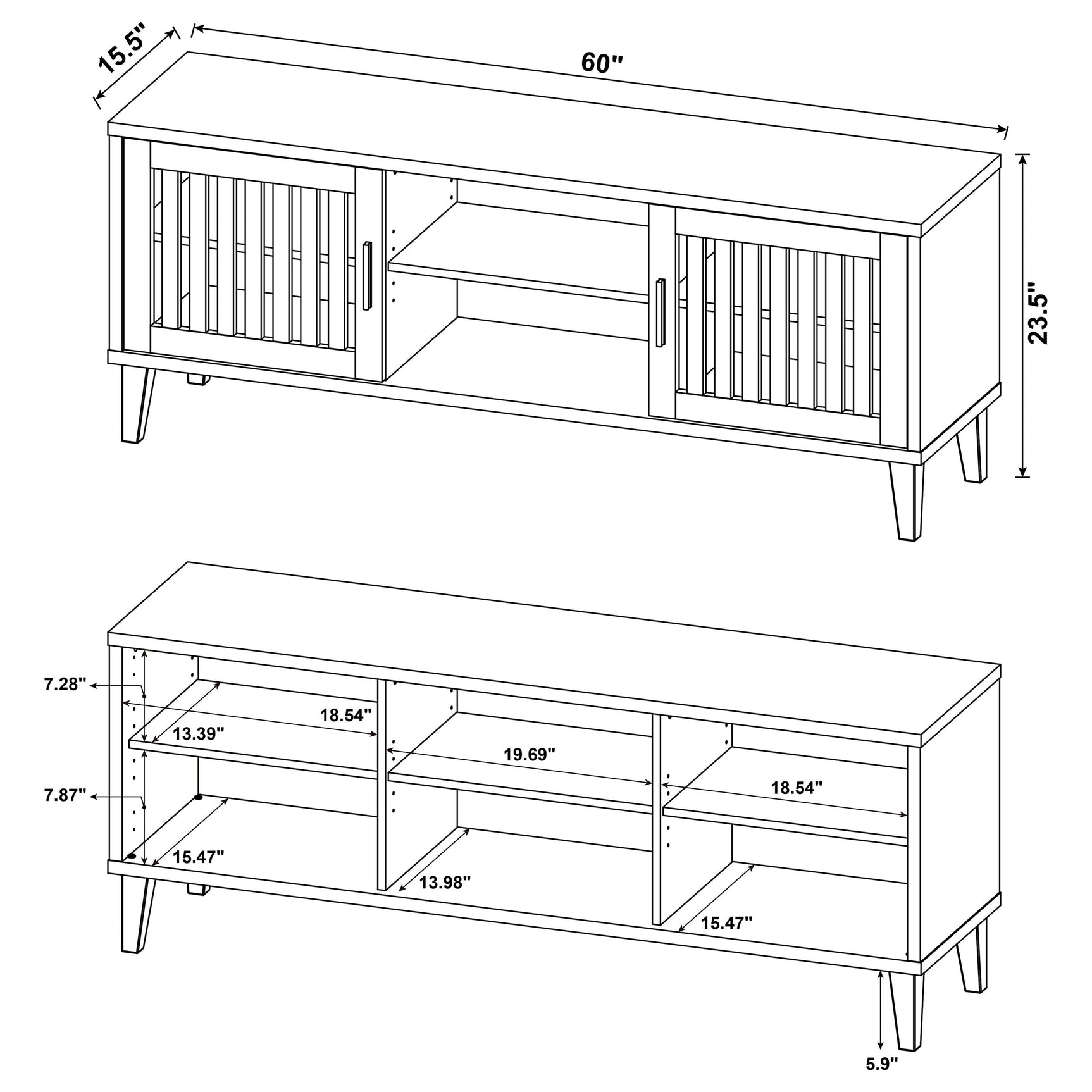 Sedona 2-door Engineered Wood 60-inch TV Stand Dark Pine - Tampa Furniture Outlet