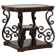 Tampa Furniture Outlet - Coaster - Laney 1-shelf Glass Top Square End Table Deep Merlot - 702447