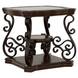 Tampa Furniture Outlet - Coaster - Laney 1-shelf Glass Top Square End Table Deep Merlot - 702447