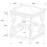 Laney 1-shelf Glass Top Square End Table Deep Merlot - Tampa Furniture Outlet