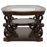 Laney 2-piece Glass Top Coffee and End Table Set Dark Merlot - Tampa Furniture Outlet