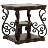 Laney 3-piece Glass Top Coffee and End Table Set Dark Merlot - Tampa Furniture Outlet