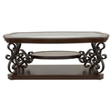 Laney 1-shelf Glass Top Rectangular Coffee Table Deep Merlot - Tampa Furniture Outlet