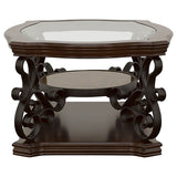 Laney 1-shelf Glass Top Rectangular Coffee Table Deep Merlot - Tampa Furniture Outlet
