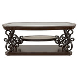 Laney 1-shelf Glass Top Rectangular Coffee Table Deep Merlot - Tampa Furniture Outlet