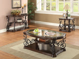 Laney 1-shelf Glass Top Rectangular Coffee Table Deep Merlot - Tampa Furniture Outlet