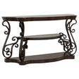 Tampa Furniture Outlet - Coaster - Laney Scrollwork Entryway Sofa Console Table Deep Merlot - 702449