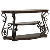 Tampa Furniture Outlet - Coaster - Laney Scrollwork Entryway Sofa Console Table Deep Merlot - 702449
