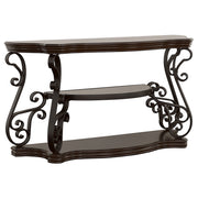 Tampa Furniture Outlet - Coaster - Laney Scrollwork Entryway Sofa Console Table Deep Merlot - 702449