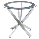 Brooke 2-piece Round Coffee and End Table Set Chrome - Tampa Furniture Outlet