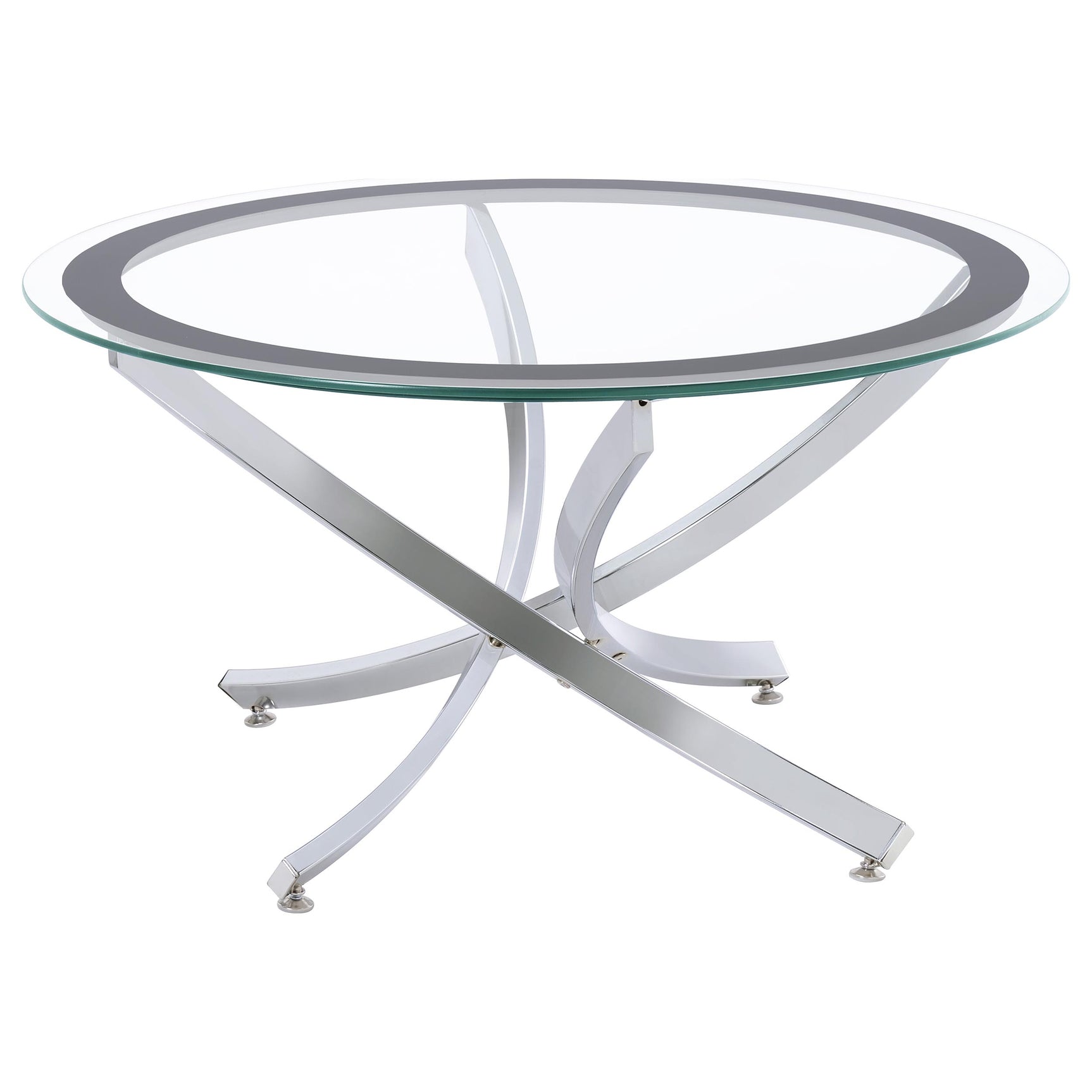 Brooke 3-piece Round Coffee and End Table Set Chrome - Tampa Furniture Outlet