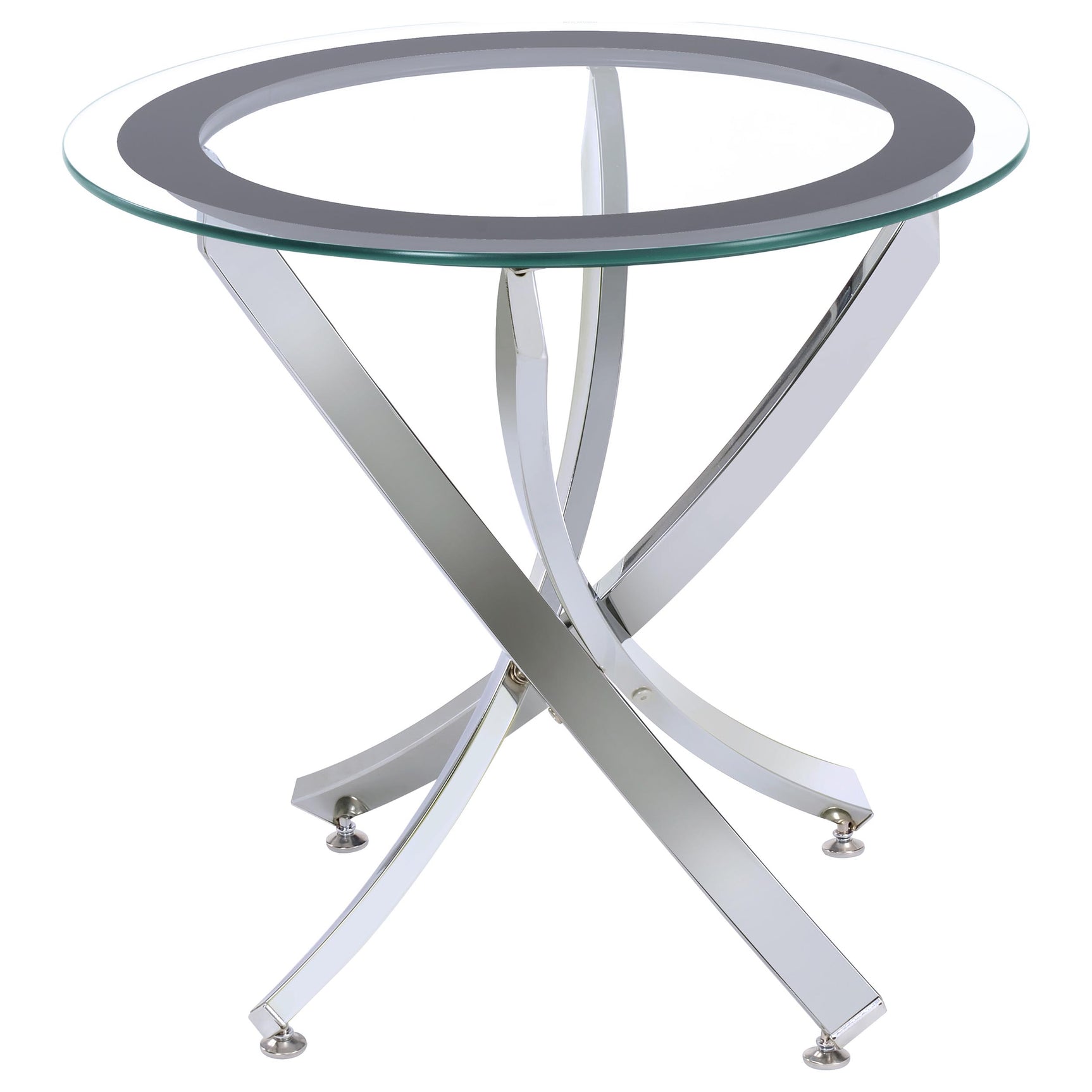 Brooke 3-piece Round Coffee and End Table Set Chrome - Tampa Furniture Outlet