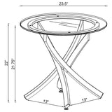 Brooke 3-piece Round Coffee and End Table Set Chrome - Tampa Furniture Outlet