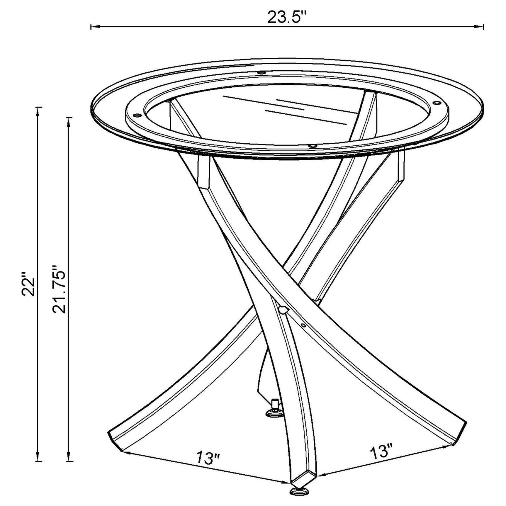 Brooke 3-piece Round Coffee and End Table Set Chrome - Tampa Furniture Outlet