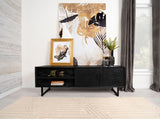 Marsden 2-door Mango Wood 70-inch TV Stand Charcoal Black - Tampa Furniture Outlet