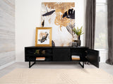 Marsden 2-door Mango Wood 70-inch TV Stand Charcoal Black - Tampa Furniture Outlet
