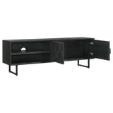Marsden 2-door Mango Wood 70-inch TV Stand Charcoal Black - Tampa Furniture Outlet