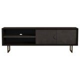 Marsden 2-door Mango Wood 70-inch TV Stand Charcoal Black - Tampa Furniture Outlet