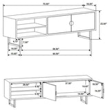 Marsden 2-door Mango Wood 70-inch TV Stand Charcoal Black - Tampa Furniture Outlet