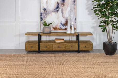 Otto 5-drawer Mango Wood 70-inch TV Stand Media Console Brown - Tampa Furniture Outlet