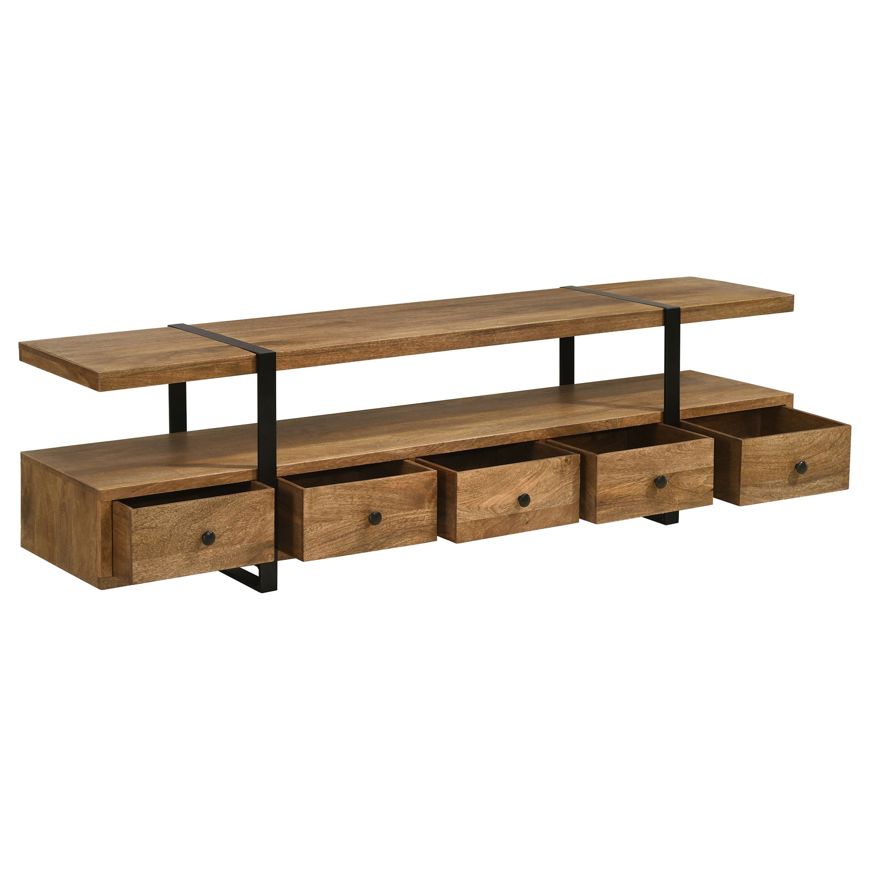 Otto 5-drawer Mango Wood 70-inch TV Stand Media Console Brown - Tampa Furniture Outlet