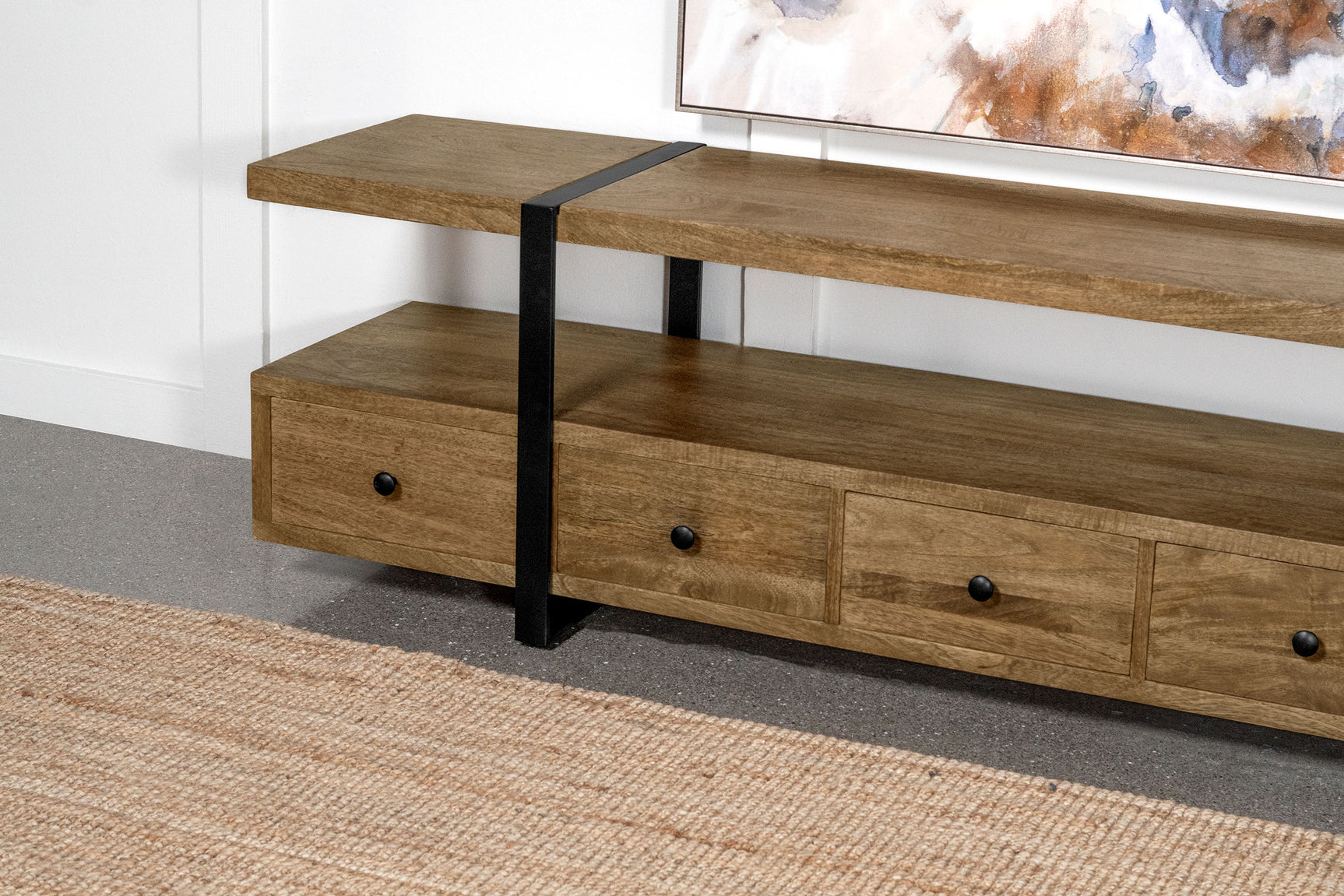 Otto 5-drawer Mango Wood 70-inch TV Stand Media Console Brown - Tampa Furniture Outlet