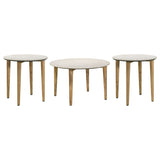 Aldis 3-piece Coffee and End Table Set White - Tampa Furniture Outlet