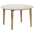 Tampa Furniture Outlet - Coaster - Aldis Round Marble Top Coffee Table White and Natural - 703718