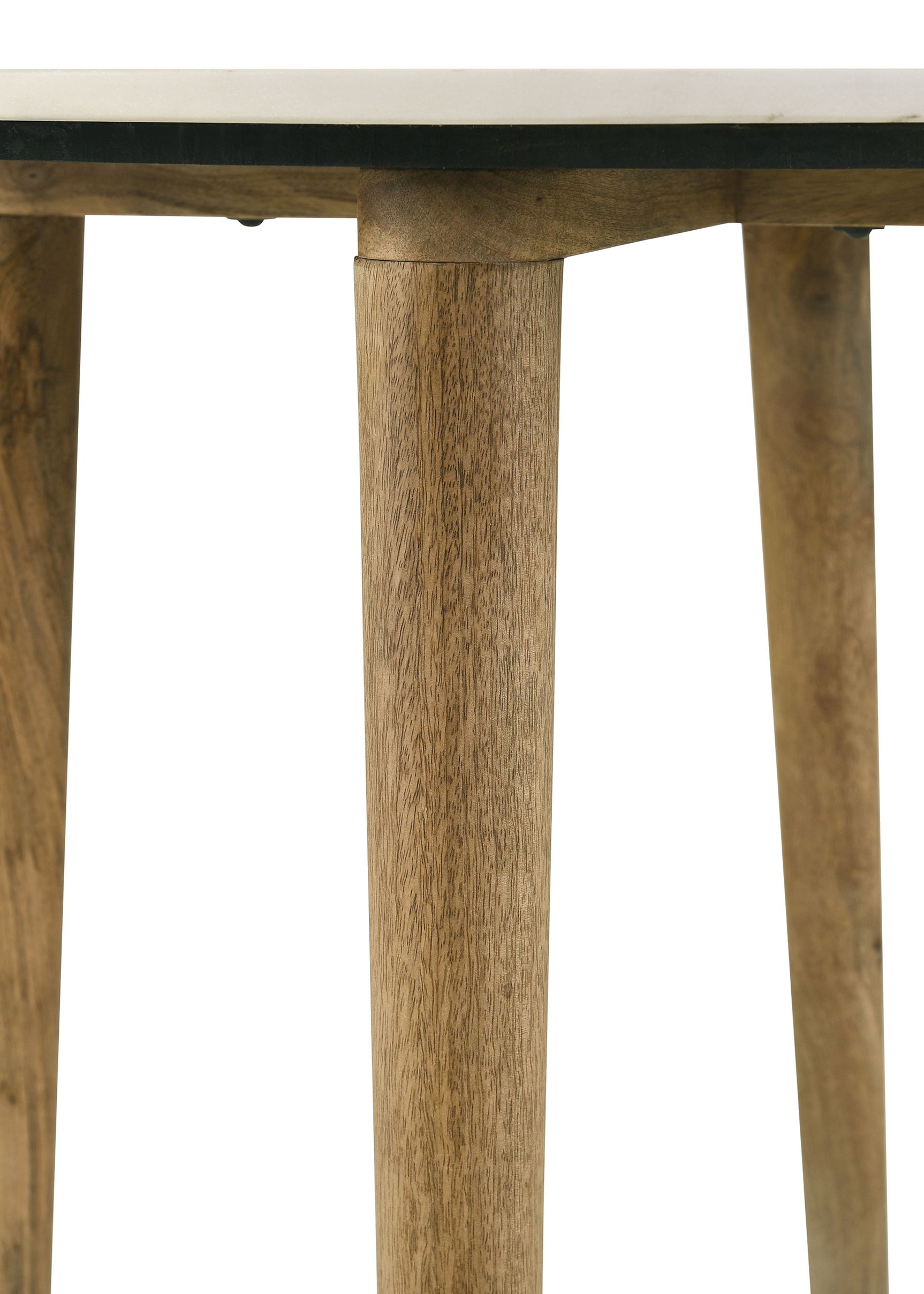 Aldis Round Marble Top Coffee Table White and Natural - Tampa Furniture Outlet