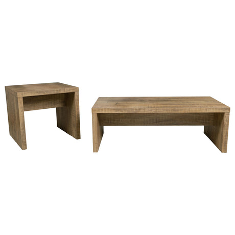 Lynette 2-piece Rectangular Coffee and End Table Set Mango - Tampa Furniture Outlet