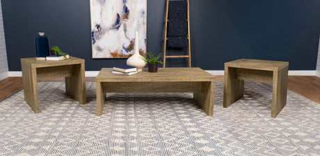 Tampa Furniture Outlet - Coaster - Lynette 3-piece Rectangular Coffee and End Table Set Mango - 704128-S3