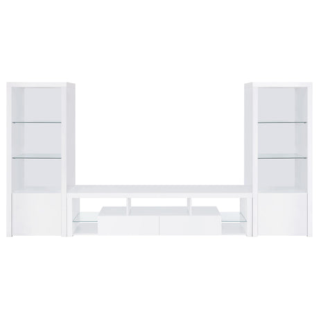 Jude 3-piece 71-inch TV Entertainment Center White High Gloss - Tampa Furniture Outlet