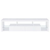 Jude 2-drawer Engineered Wood 71-inch TV Stand High Gloss White - Tampa Furniture Outlet