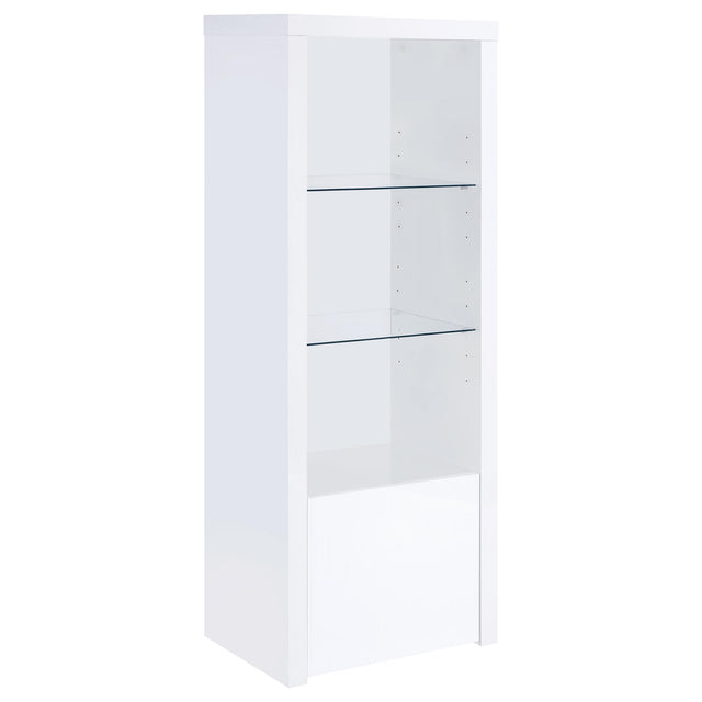 Tampa Furniture Outlet - Coaster - Jude 3-shelf Engineered Wood Media Tower High Gloss White - 704254