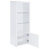 Jude 3-shelf Engineered Wood Media Tower High Gloss White - Tampa Furniture Outlet