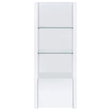 Jude 3-shelf Engineered Wood Media Tower High Gloss White - Tampa Furniture Outlet