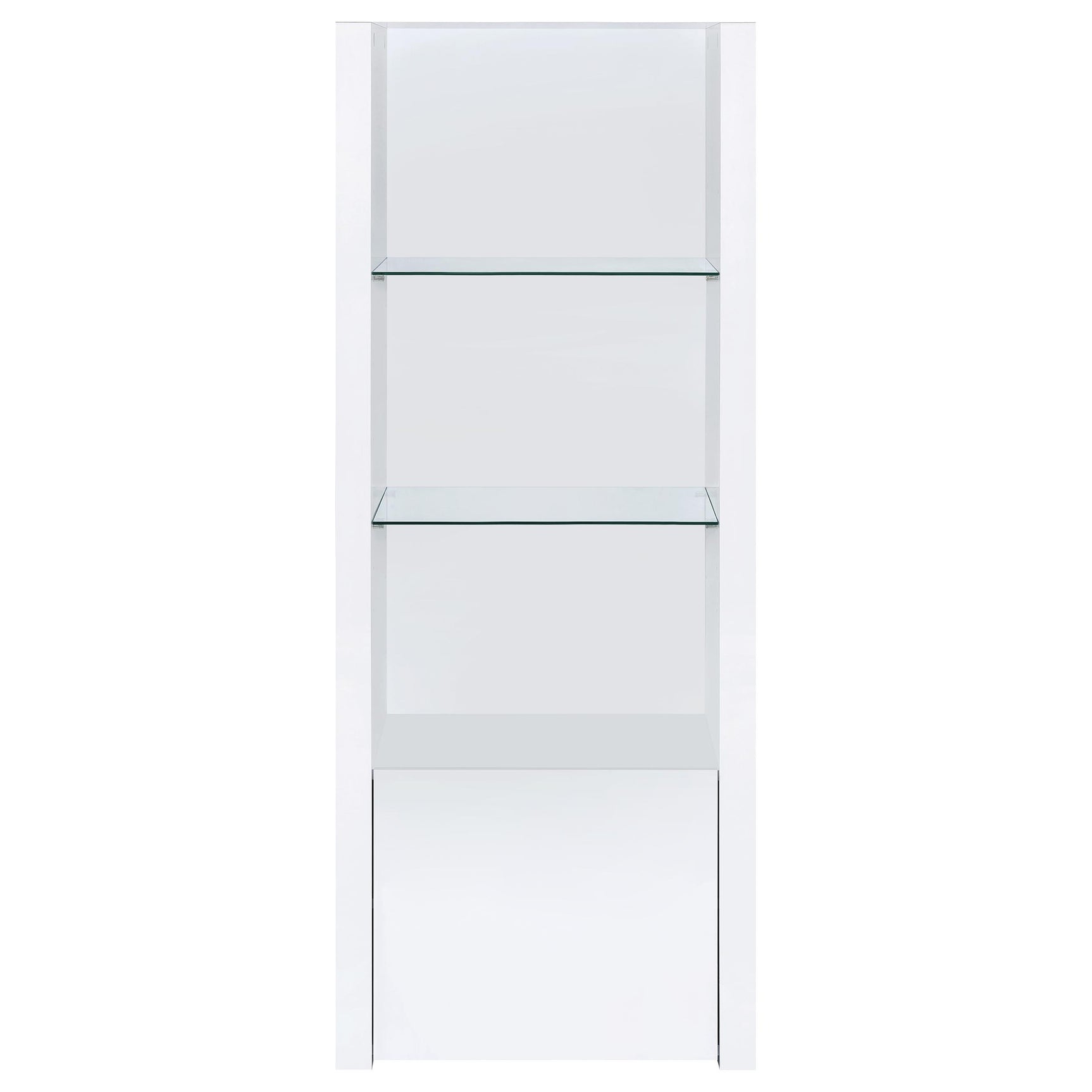 Jude 3-shelf Engineered Wood Media Tower High Gloss White - Tampa Furniture Outlet