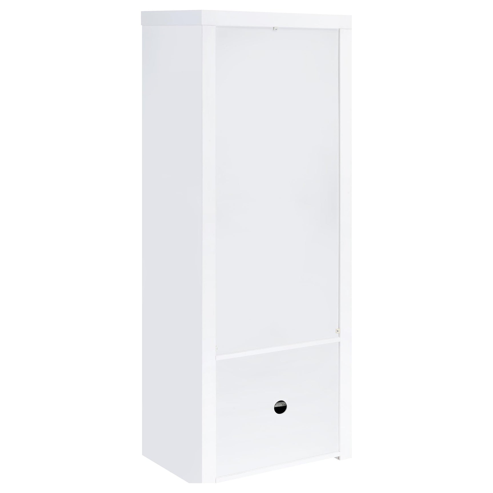 Jude 3-shelf Engineered Wood Media Tower High Gloss White - Tampa Furniture Outlet