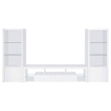 Jude 3-shelf Engineered Wood Media Tower High Gloss White - Tampa Furniture Outlet