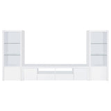 Jude 3-shelf Engineered Wood Media Tower High Gloss White - Tampa Furniture Outlet