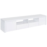 Tampa Furniture Outlet - Coaster - Jude 2-door Engineered Wood 79-inch TV Stand High Gloss White - 704262